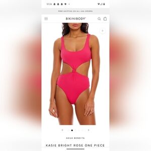 NWT Agua Bendita kasie bright rose swimsuit monokini size Large